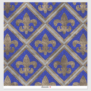 Sticker motif en mosaïque de fleur de lis