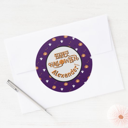 Sticker motif et message éffrayant Halloween (Enveloppe)