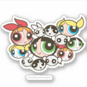 Sticker Motif face aux filles puissantes (Devant)