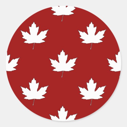 Sticker Motif feuille d'érable blanche Fête du Can (Devant)