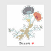 Sticker Motif floral coloré joyeux (Feuille)