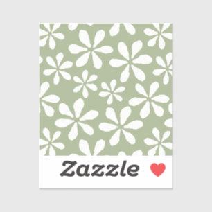 Sticker Motif floral moderne vert sauge Chic Fleur féminin