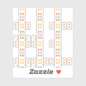 Sticker Motif funky pêche jaune (Feuille)