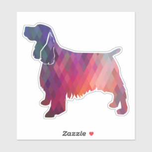 Sticker Motif géométrique Springer Spaniel Silhouette
