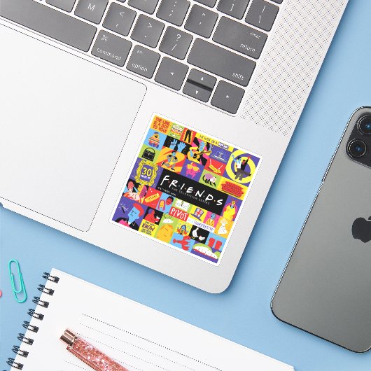 Sticker Motif Iconic FRIENDS™ (Ordinateur portable avec iPhone)