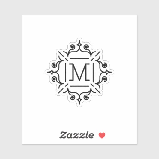 Sticker motif-lettre-monogramme (Feuille)