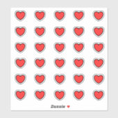 Sticker Motif Little Red Hearts (Feuille)
