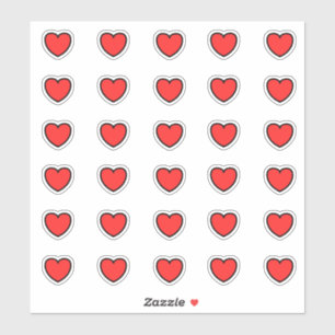 Sticker Motif Little Red Hearts