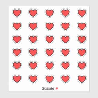 Sticker Motif Little Red Hearts