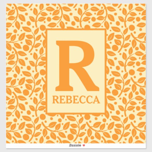 Sticker Motif orange et crème Luge Bagages (Feuille)