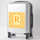 Sticker Motif orange et crème Luge Bagages (Sur valise)