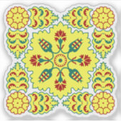 Sticker Motif oriental rouge jaune ottoman turc Tulip (Devant)