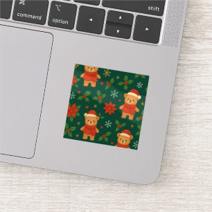 Sticker Motif Ourson de Noël – Douce Fête de Fin d'Année V