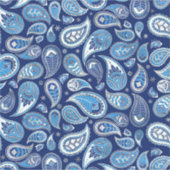 Sticker Motif Paisley - Bleu et argent (Devant)