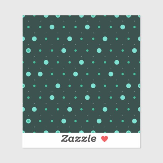 Sticker Motif sans couture à pois sarcelle (Feuille)