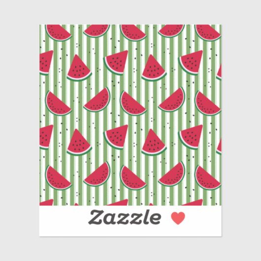 Sticker Motif sans couture à rayures de pastèque (Feuille)