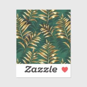 Sticker Motif sans couture avec des fougères dorées