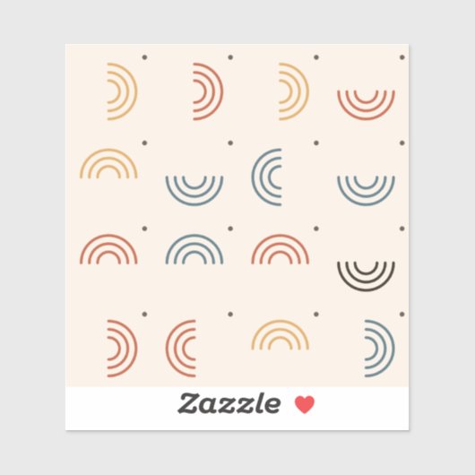 Sticker Motif sans couture d'arche de Boho Rainbow (Feuille)