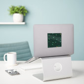 Sticker Motif sans couture de feuilles botaniques vert fon (Ordinateur portable sur le bureau)