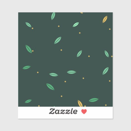 Sticker Motif sans couture de feuilles botaniques vert fon (Feuille)