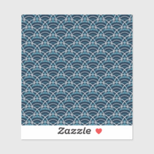 Sticker Motif sans couture de vagues Seigaiha japonaises