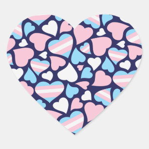 Sticker Motif Transgenre Pride Hearts