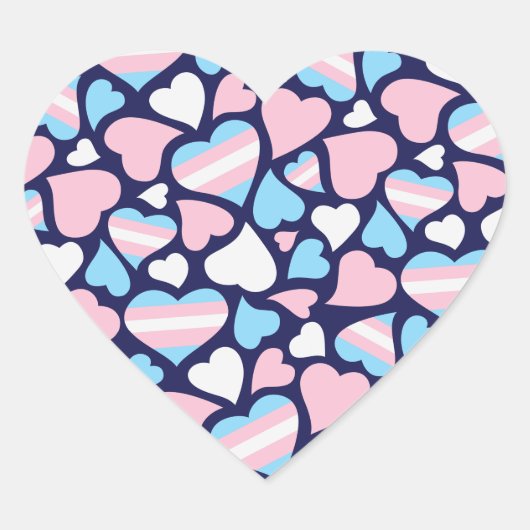 Sticker Motif Transgenre Pride Hearts (Devant)