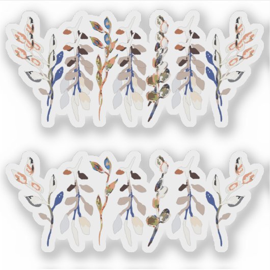 Sticker Motifs d'aquarelle des baies feuilles (Devant)