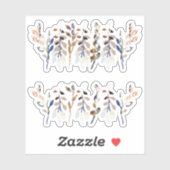 Sticker Motifs d'aquarelle des baies feuilles (Feuille)