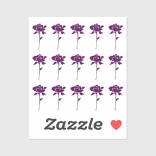 Sticker Motifs Floraux Mariages Rose Violet Coloré