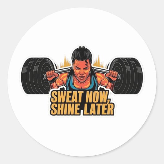 Sticker Motivational Fitness Sweat Now Shine Plus (Devant)
