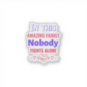 Sticker Motivational Quote Dad Gift Pink Ribbon Strong (Devant)