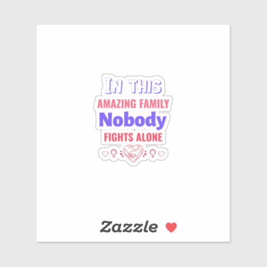 Sticker Motivational Quote Dad Gift Pink Ribbon Strong (Feuille)