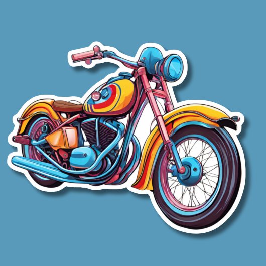 Sticker Moto coloré imperméable