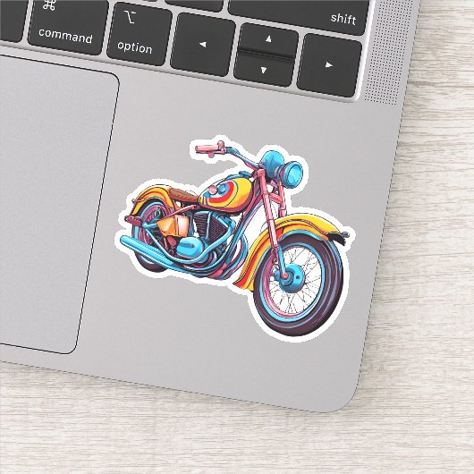 Sticker Moto coloré imperméable (Détail)