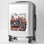 Sticker Moto dans le désert Cactus Western Set (Sur valise)