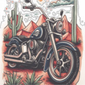 Sticker Moto dans le désert Cactus Western Set (Devant)