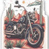 Sticker Moto dans le désert Cactus Western Set (Devant)