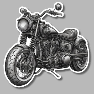 Sticker Moto monochrome étanche