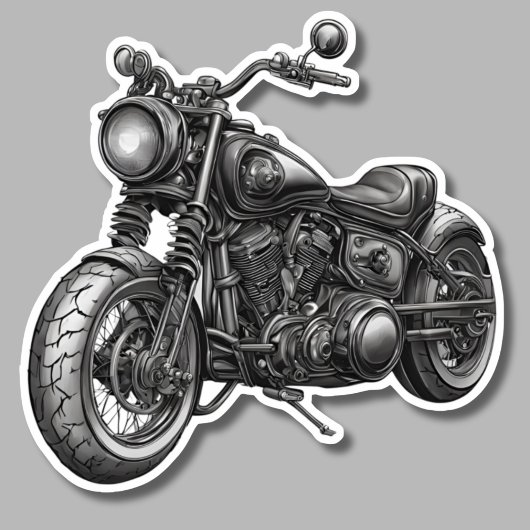 Sticker Moto monochrome étanche