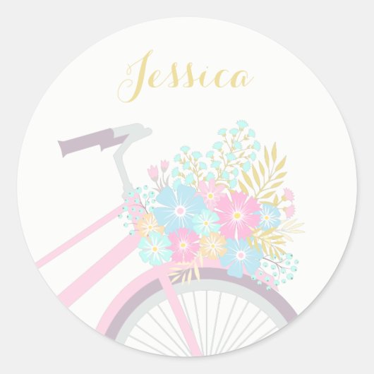 Sticker moto moto monogramme mignon Pastel (Devant)