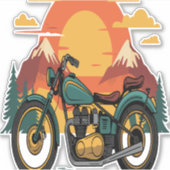 Sticker Moto Moto Retro Vintage Sunset (Devant)