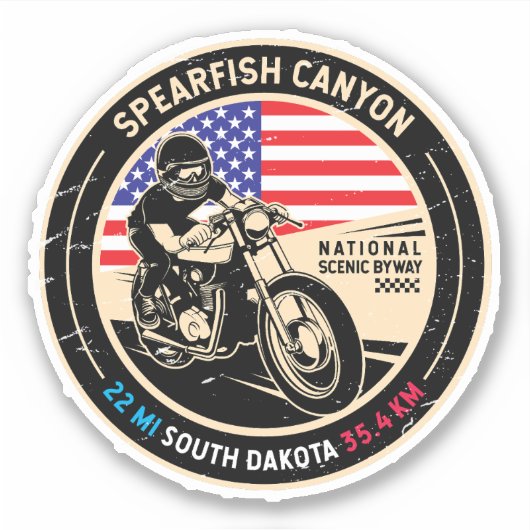 Sticker Moto Spefish Canyon Dakota du Sud (Devant)