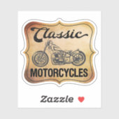 Sticker Motocyclette classique de style vintage (Feuille)
