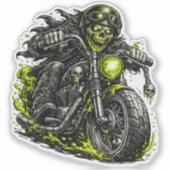Sticker Motocyclette de motard zombie (Devant)