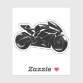Sticker Motocyclette Futuriste Vecteur Noir Blanc (Feuille)