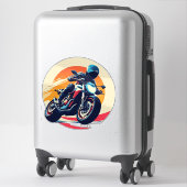 Sticker Motocycliste en course (Sur valise)