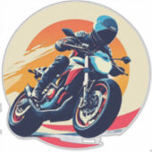 Sticker Motocycliste en course (Devant)