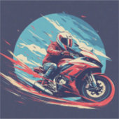Sticker Motocycliste en course (Devant)