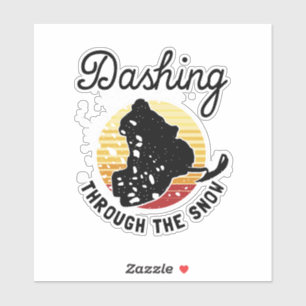 Sticker Motoneige - Dashing À Travers La Neige